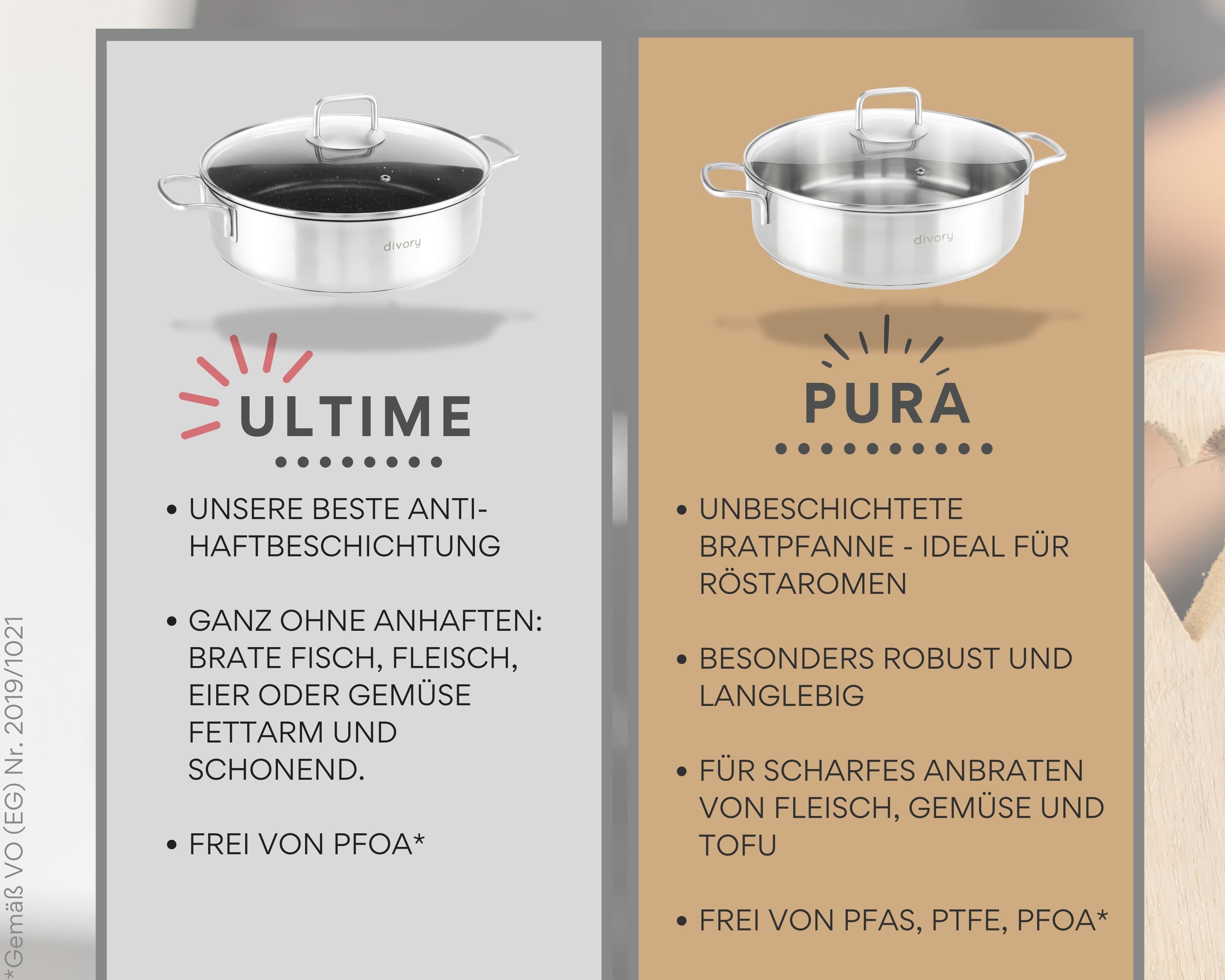 Edelstahl Schmorpfanne 28cm Induktion, Servierpfanne mit Deckel 4,6l – beschichtete Servierpfanne