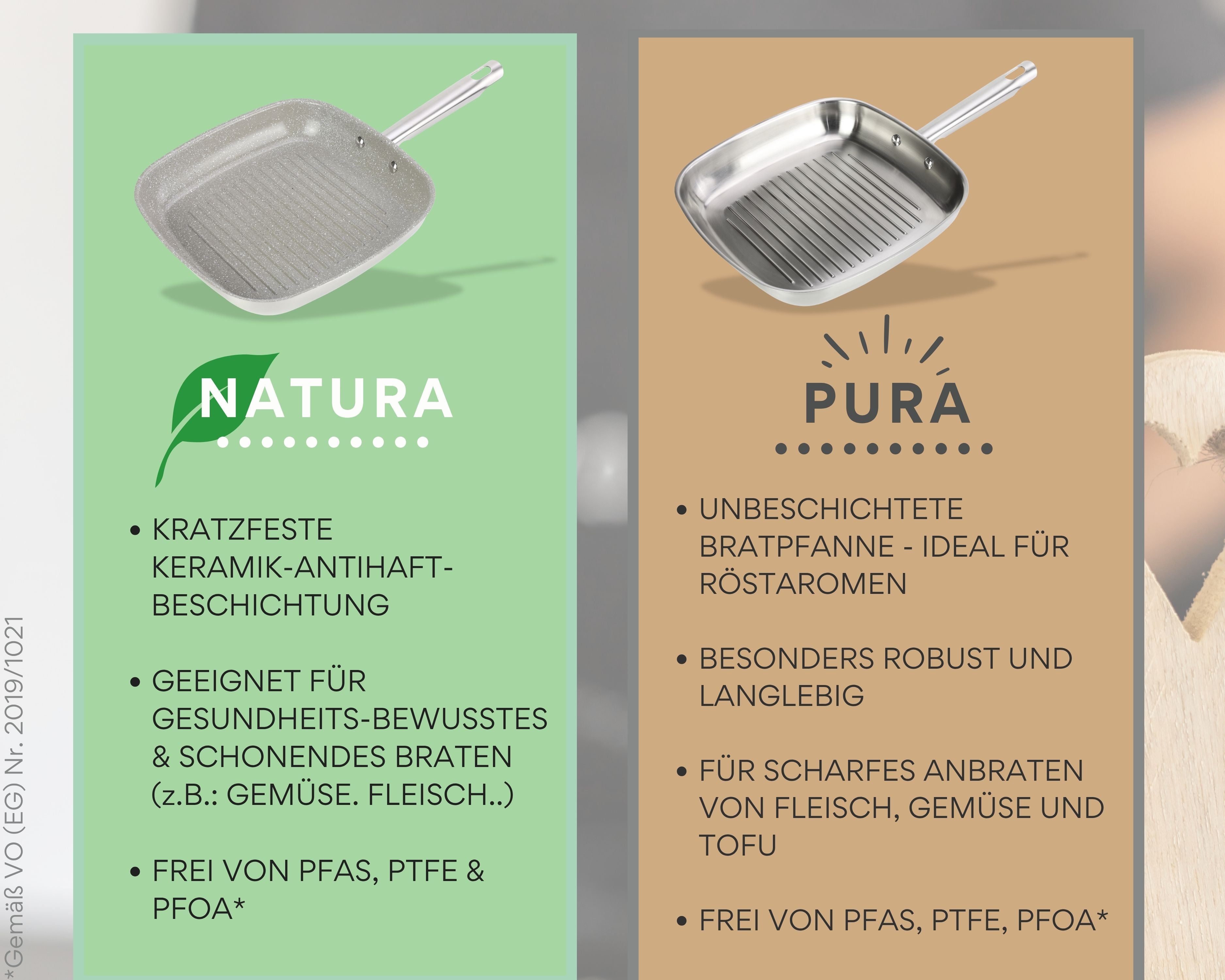 Edelstahl Grillpfanne 28cm I für alle Herdarten geeignet B-Ware