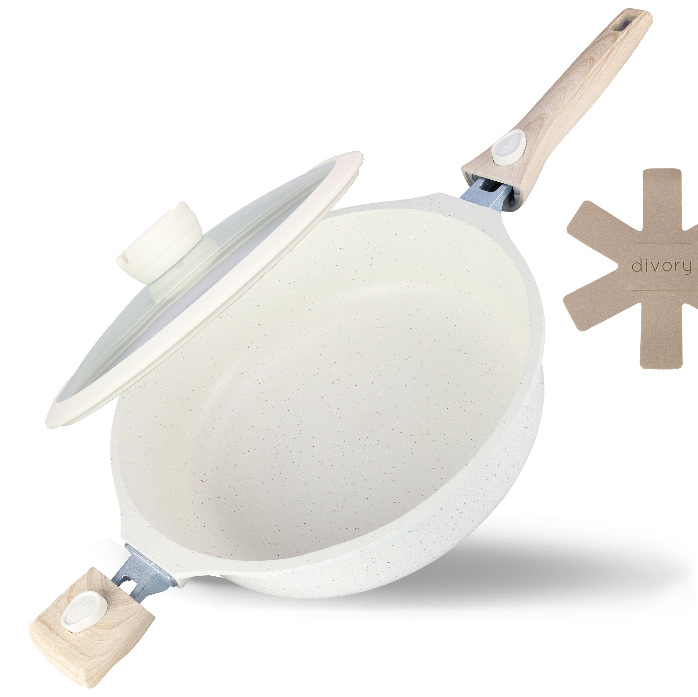 DIVORY Schmorpfanne 28cm - Schmortopf inkl. Deckel (abnehmbarer Griff)