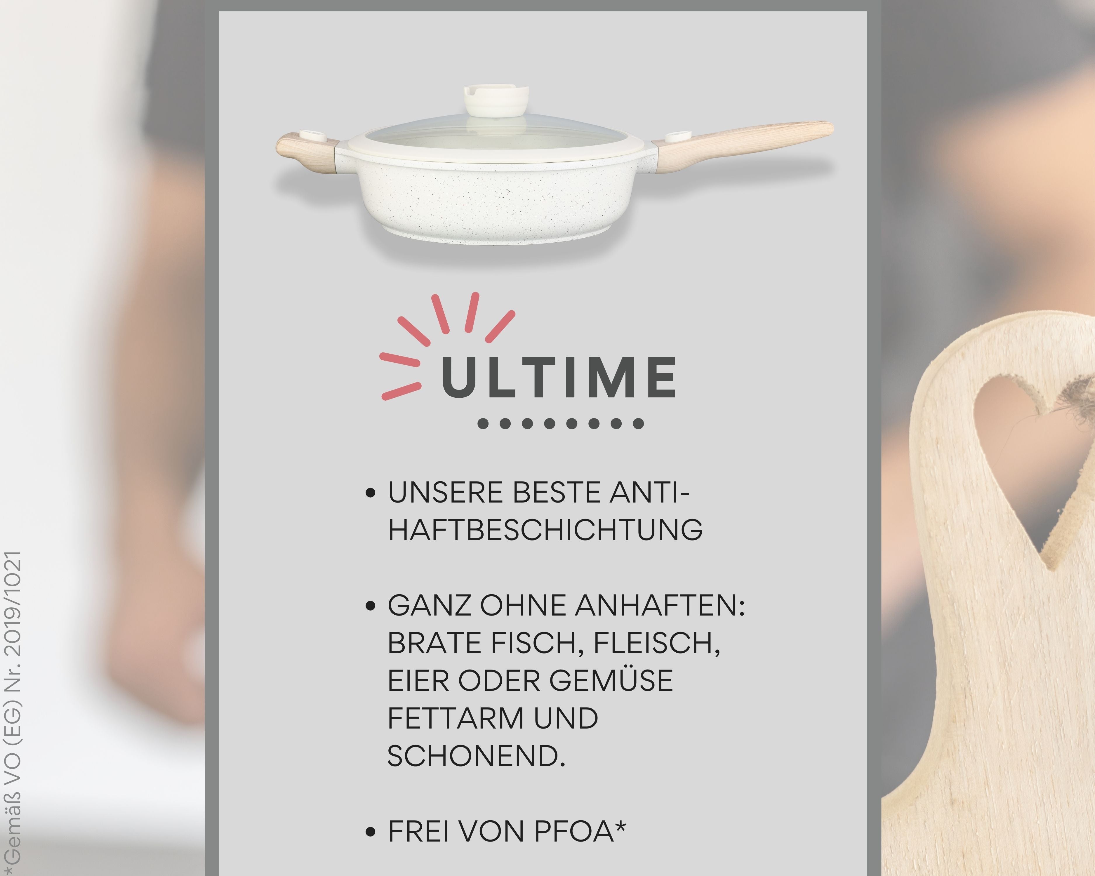 DIVORY Schmorpfanne 28cm - Schmortopf inkl. Deckel (abnehmbarer Griff)