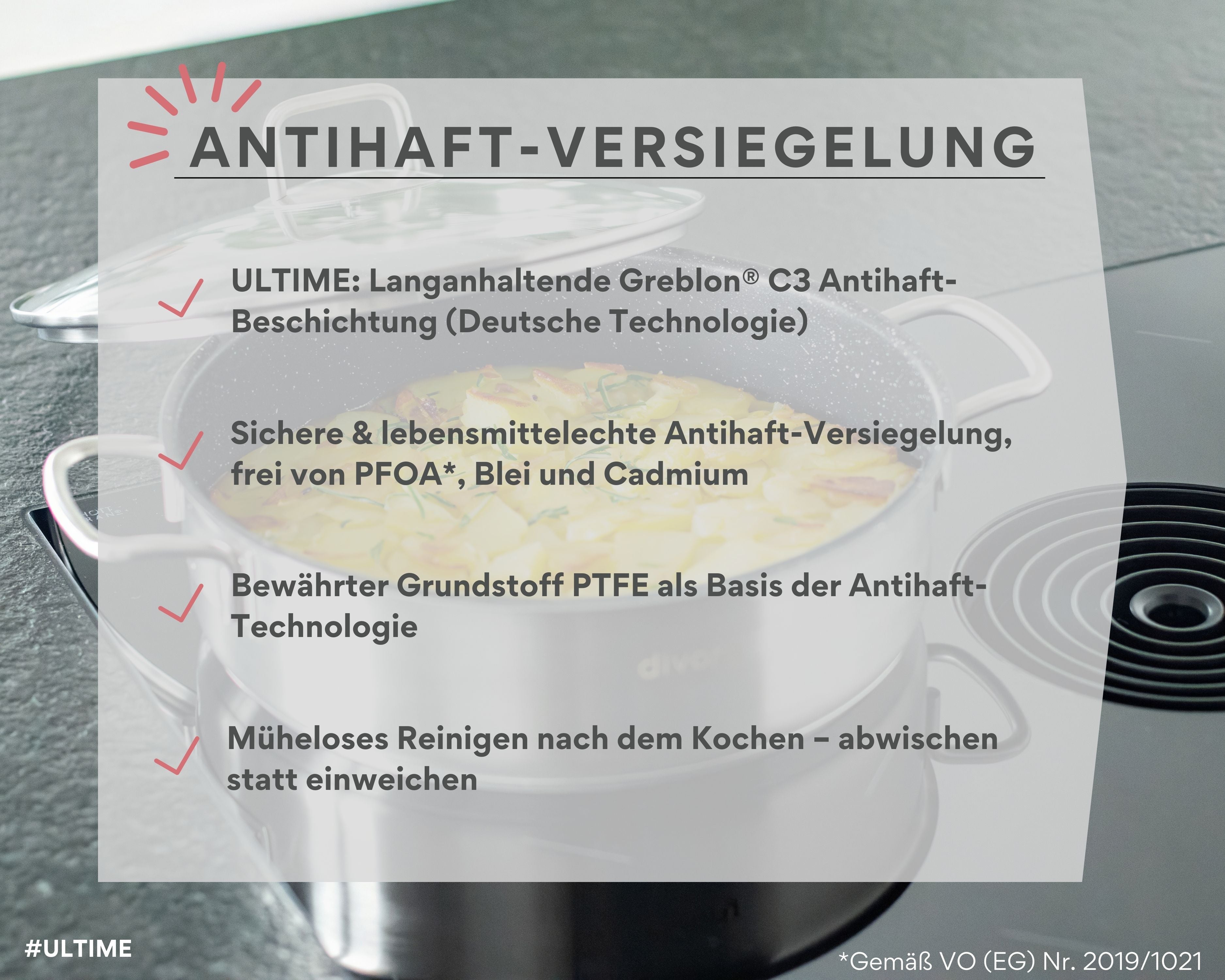 Edelstahl Schmorpfanne 28cm Induktion, Servierpfanne mit Deckel 4,6l – beschichtete Servierpfanne