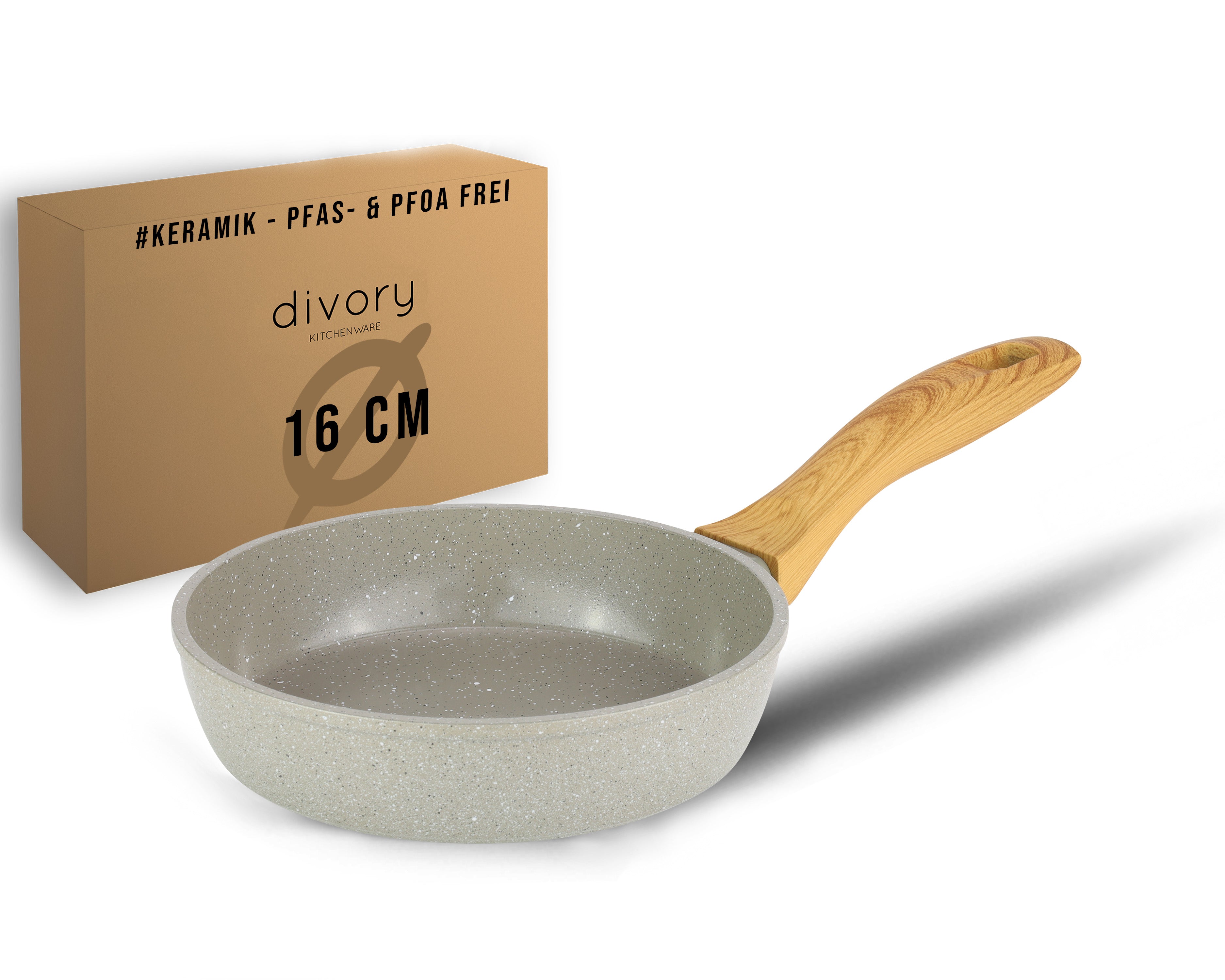 DIVORY Keramikpfanne – Pfanne mit Keramikbeschichtung Induktion, PFAS & PTFE frei