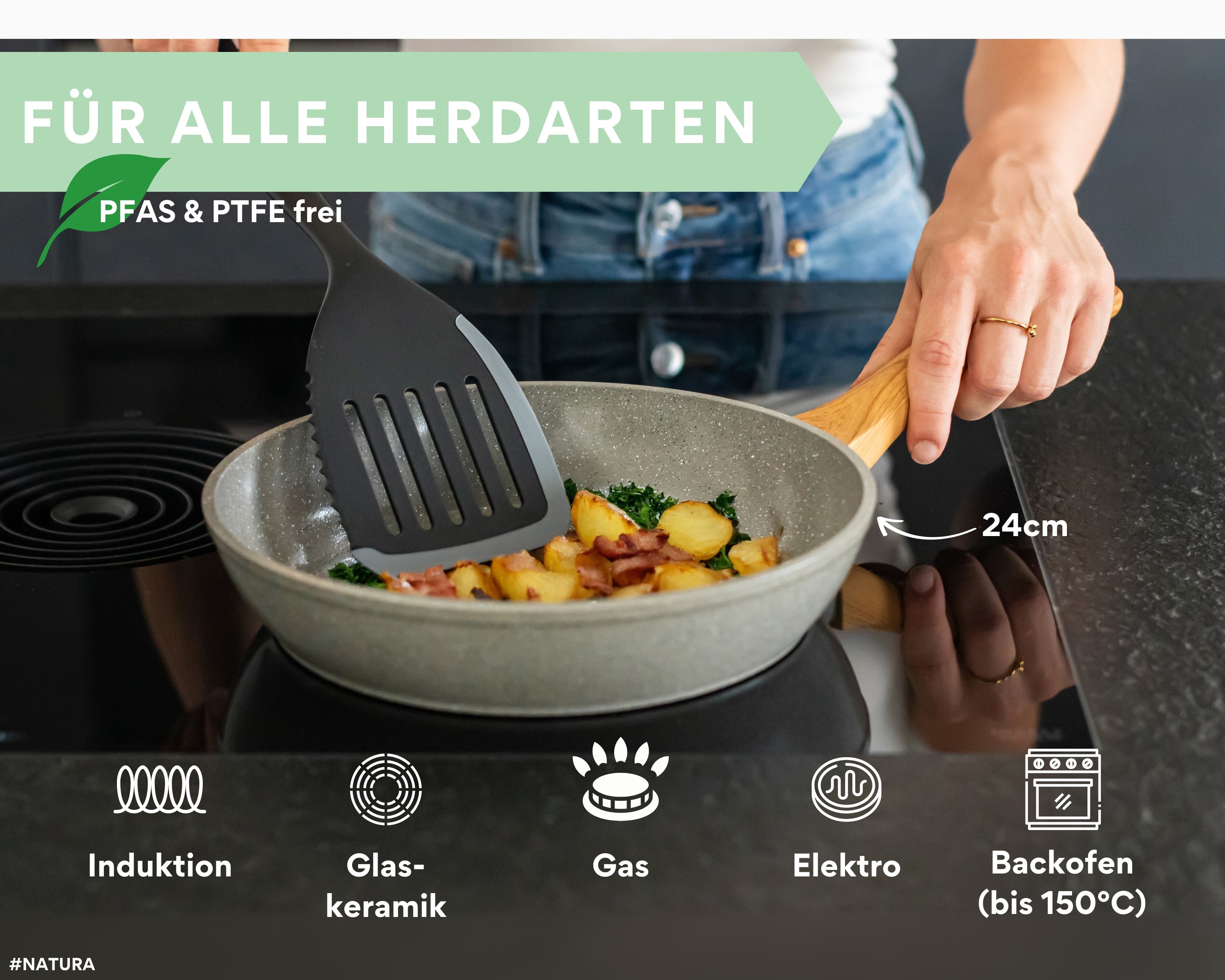 DIVORY Keramikpfanne – Pfanne mit Keramikbeschichtung Induktion, PFAS & PTFE frei