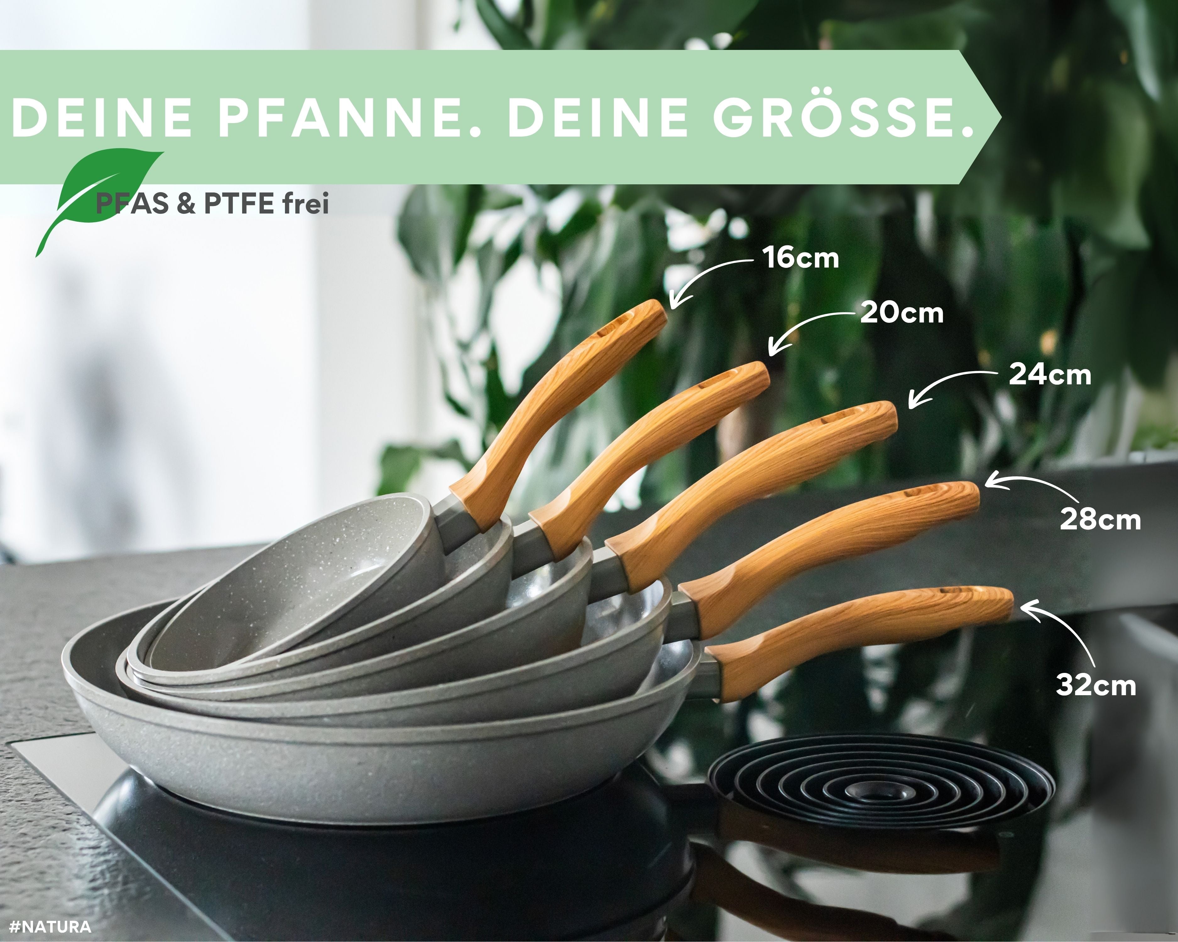 DIVORY Keramikpfanne – Pfanne mit Keramikbeschichtung Induktion, PFAS & PTFE frei