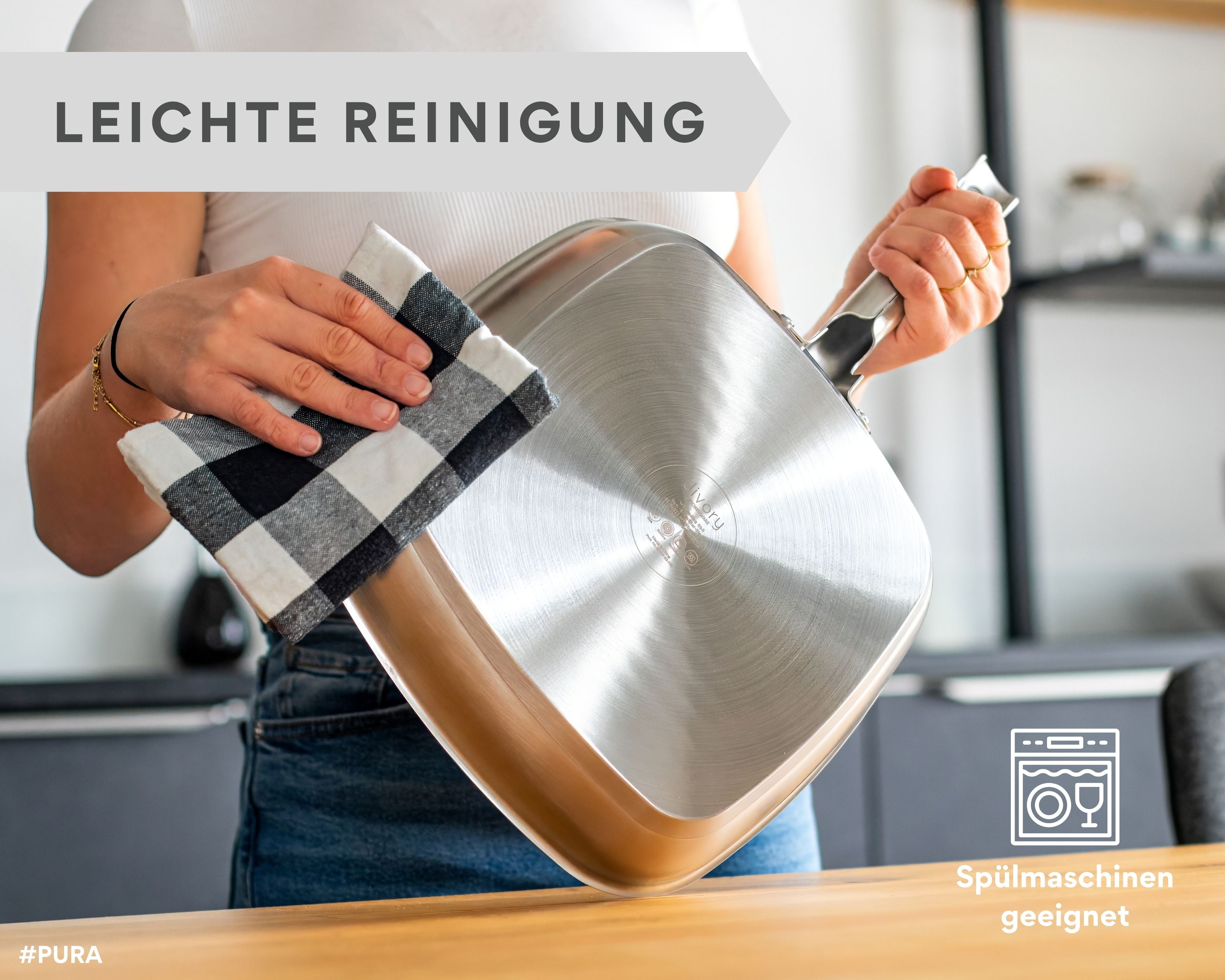 Edelstahl Grillpfanne 28cm I für alle Herdarten geeignet B-Ware