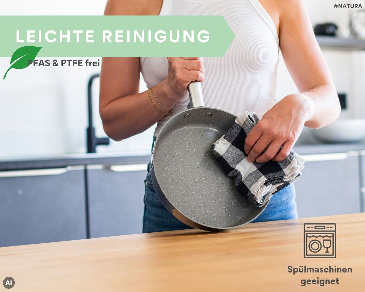 DIVORY Edelstahl Pfanne 16/20/24/28 cm /Set - Keramikbeschichtung, Induktion